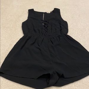 Black Open Back Romper